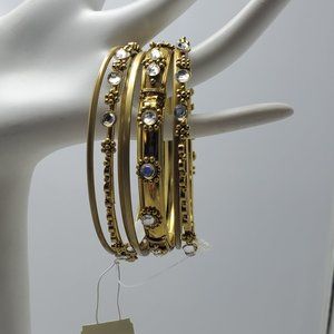 Macy's 7pc gold bangle bracelet with stones